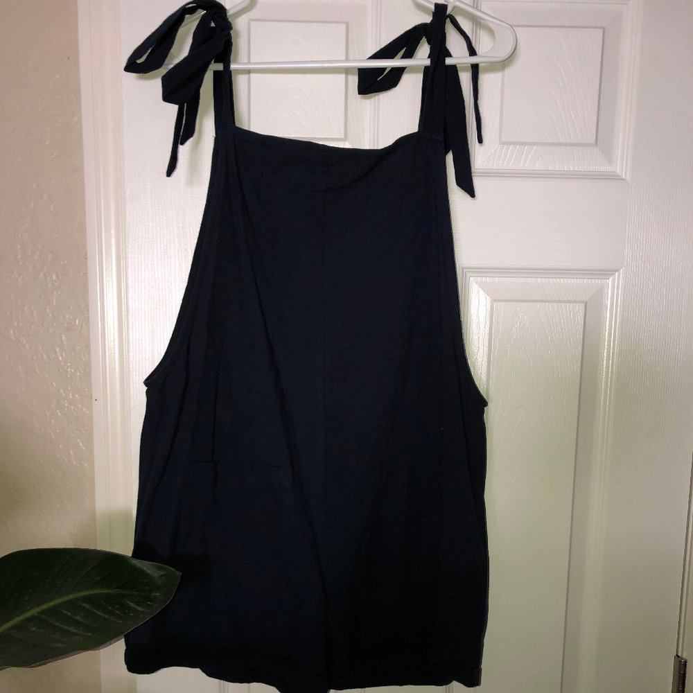 Navy Linen Shorts Jumpsuit